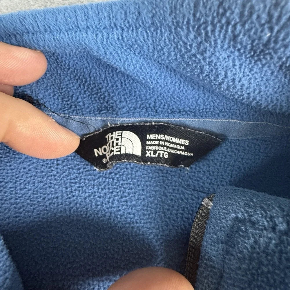 The North Face Long Sleeve 1/2 Zip Fleece Pullover Teal Blue Sweater Men's Sz XL